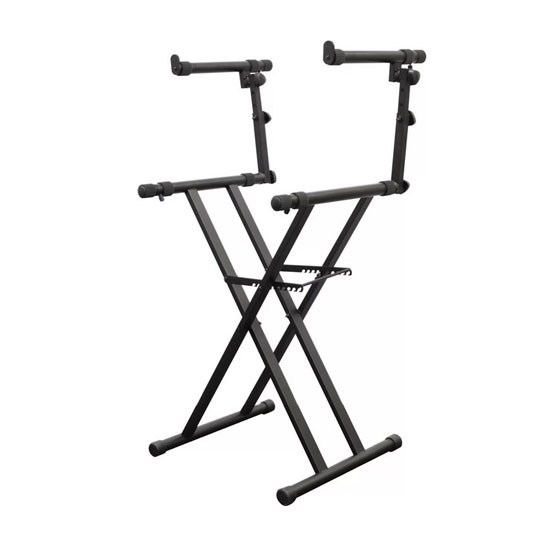 Odyssey LTBXS2 Black Heavy-Duty Two Tier X-Stand for DJ Coffins and Controller Cases