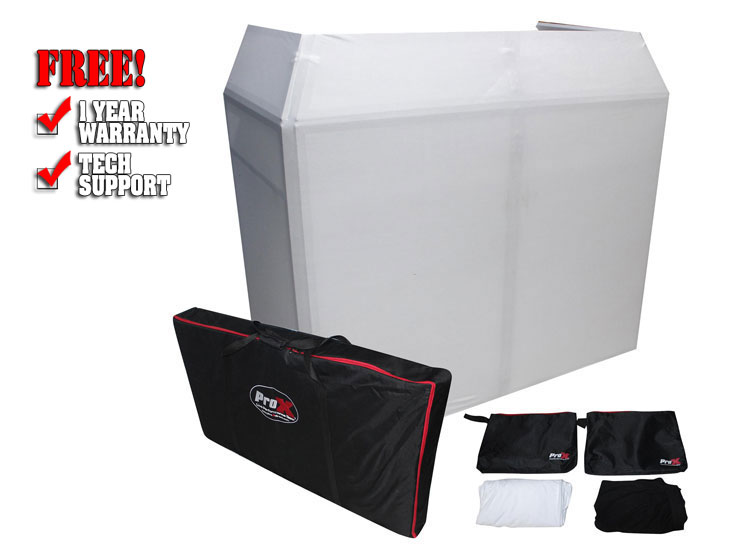 Xstatic XF-MESA-BL DJ Facade Table Station includes White & Black Scrims and Padded Carry Bag