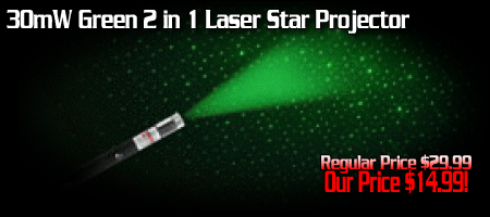 30mW Green 2 in 1 Laser Star Projector