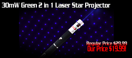 5mW Blue / Violet 2 in 1 Laser Star Projector