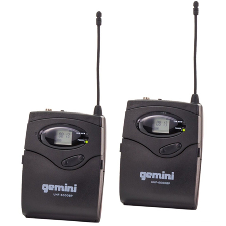 Gemini UHF6200HL UHF Dual Headset Lavalier Bodypack Wireless Microphone Multi-Channel