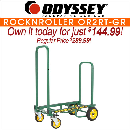 Odyssey RockNRoller OR2RT-GR Green Micro 8-in-1 Equipment Multi-Cart