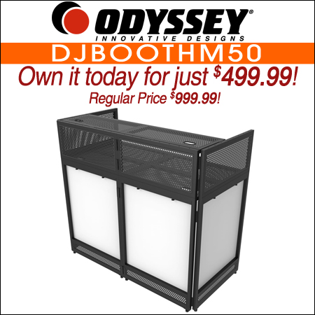 Odyssey DJBOOTHM50 50" Wide Surface DJ and Live Sound Booth with Removable Top