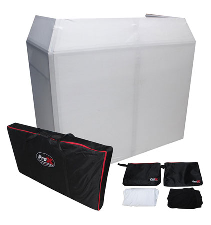 Xstatic XF-MESA-BL DJ Facade Table Station includes White & Black Scrims and Padded Carry Bag