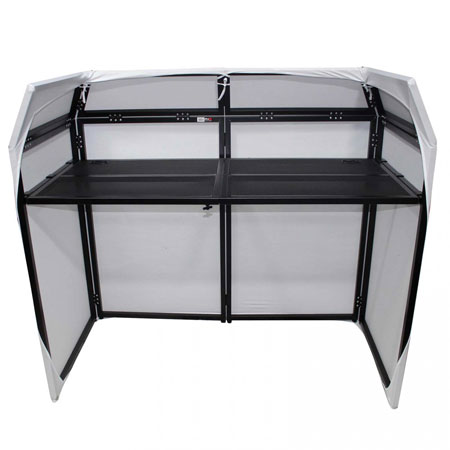 Xstatic XF-MESA-BL DJ Facade Table Station includes White & Black Scrims and Padded Carry Bag