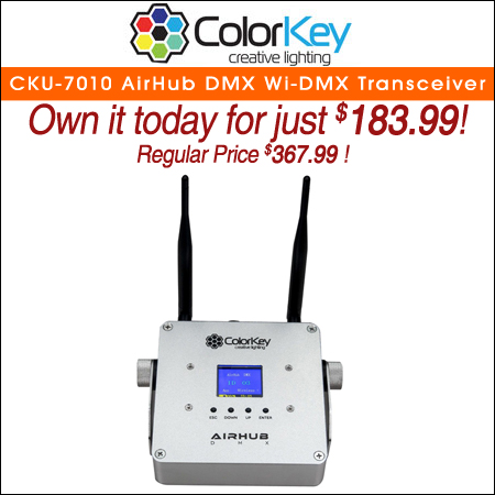 ColorKey CKU-7010 AirHub Battery-Powered Wi-DMX Transceiver