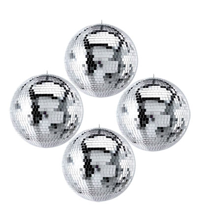 ProX MB-12 12" Mirror Ball W-ABS Core (Color Box Pack) 4-Pack