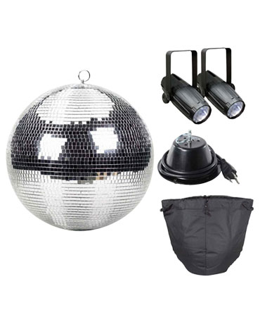 ProX MB-16 16" Mirror Ball with Bag & LED Pin Spots Pack