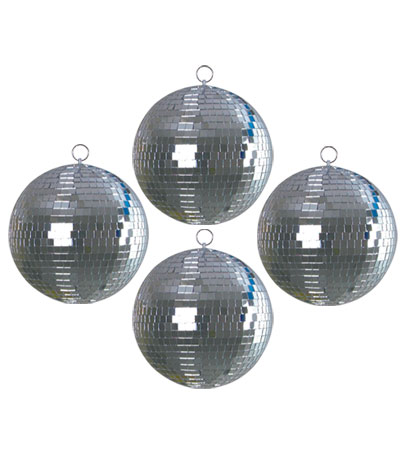 ProX MB-8 8" ABS Mirror Balls with Color Box Packaging Four Pack