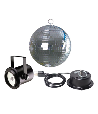 ProX MB-8 Mirror Ball with Motor & 30W Pinspot Package