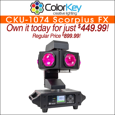 ColorKey CKU-1074 Scorpius FX 240W 4-in-1 RGBW LED Moving Head Effect Light