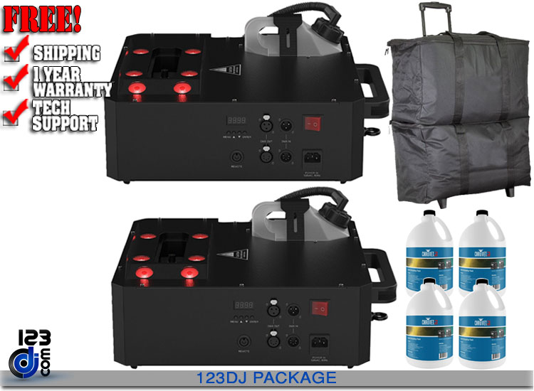 Chauvet DJ Geyser Move 2-Pack with Fluid and Bags Package