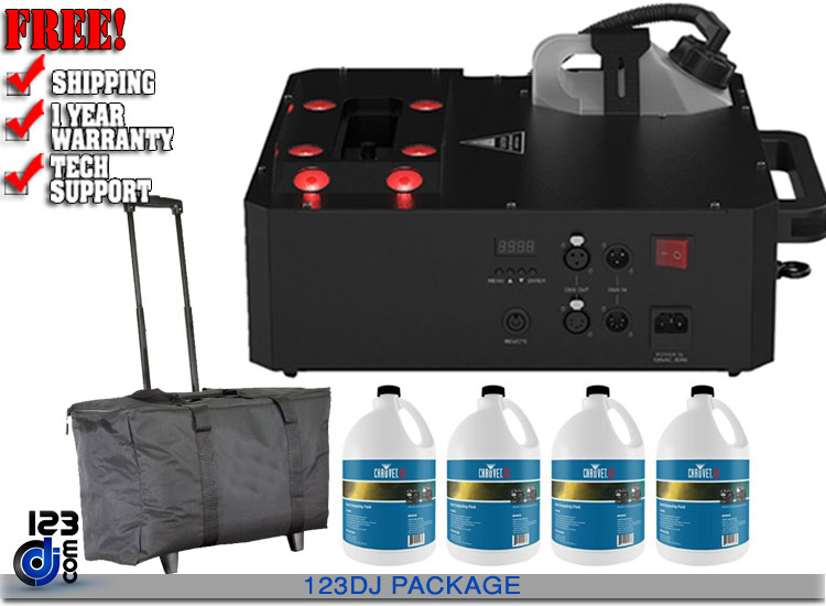 Chauvet DJ Geyser Move Fog Machine with Fluid and Bag Package