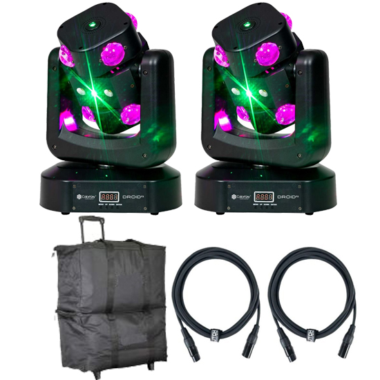 (2) ColorKey CKU-1072 Droid FX Multi-Effect Moving Head with Utility Bag Package