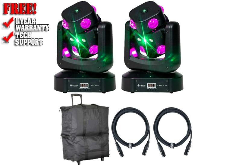 (2) ColorKey CKU-1072 Droid FX Multi-Effect Moving Head with Utility Bag Package 