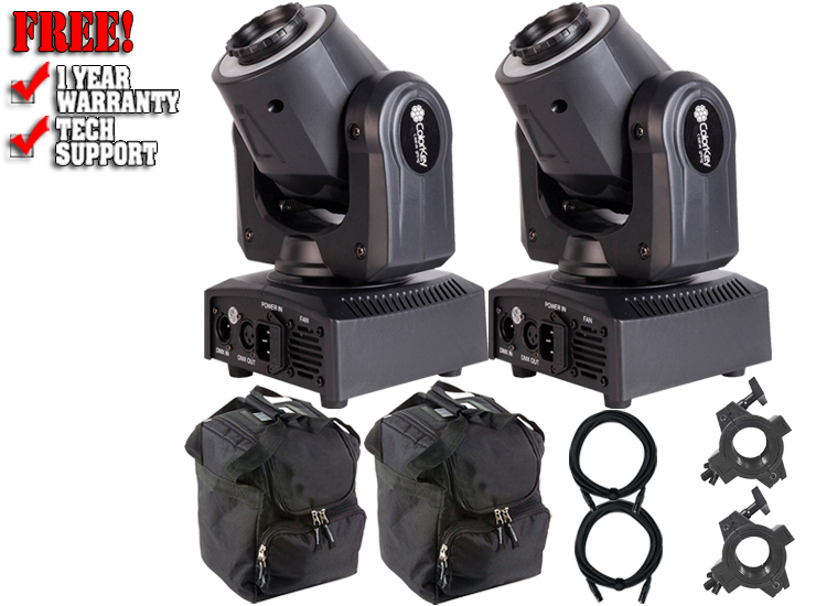 (2) ColorKey CKU01-5036 Mover Halo Spot Moving Head Package