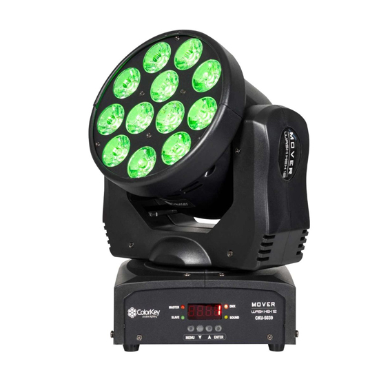 (2) ColorKey CKU-5039 Mover Wash HEX 12 Moving Head Wash Lights with Carrying Bag Package