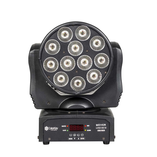 (2) ColorKey CKU-5039 Mover Wash HEX 12 Moving Head Wash Lights with Carrying Bag Package