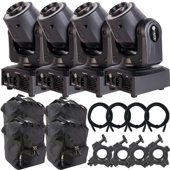 (4) ColorKey CKU01-5036 Mover Halo Spot Moving Head Package