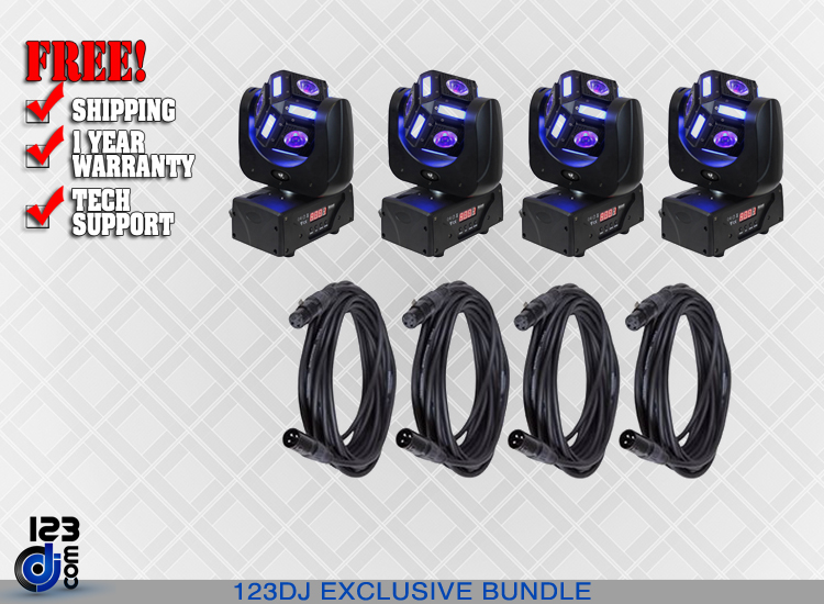 Blizzard Snake Eyes Mini LED Light 4-Pack w/ DMX Cables
