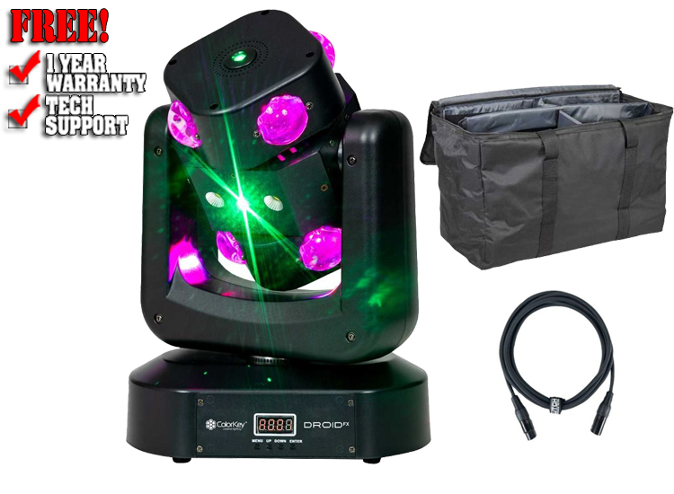 ColorKey CKU-1072 Droid FX Multi-Effect Moving Head with Utility Bag Package 