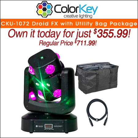 ColorKey CKU-1072 Droid FX Multi-Effect Moving Head with Utility Bag Package