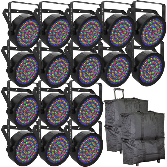 Chauvet DJ SlimPAR 64 RGBA ILS 16-Pack with Bags Package