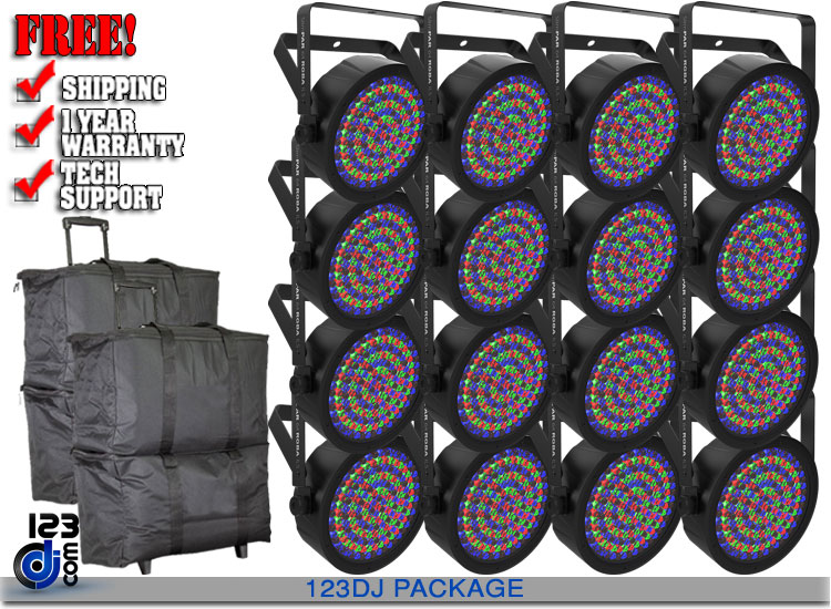 Chauvet DJ SlimPAR 64 RGBA ILS 16-Pack with Bags Package