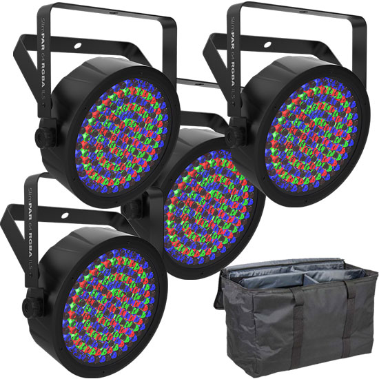 Chauvet DJ SlimPAR 64 RGBA ILS 4-Pack with Bag Package