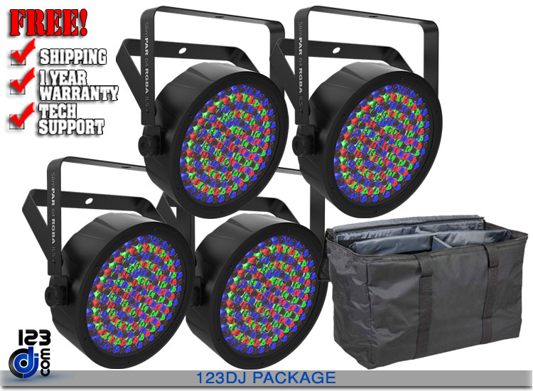 Chauvet DJ SlimPAR 64 RGBA ILS 4-Pack with Bag Package