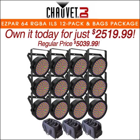 Chauvet DJ EZPar 64 RGBA ILS 12-Pack with Bags Package