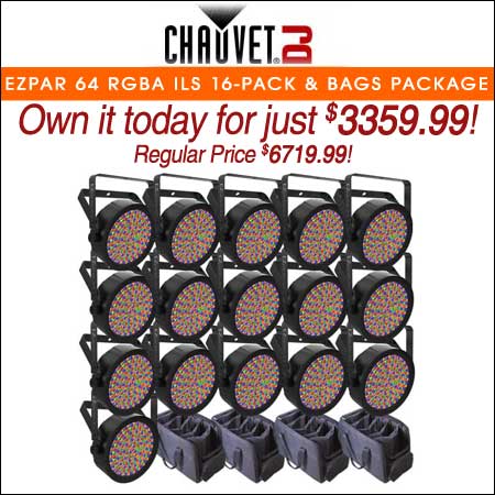 Chauvet DJ EZPar 64 RGBA ILS 16-Pack with Bags Package