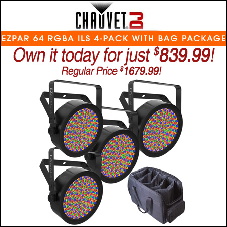 Chauvet DJ EZPar 64 RGBA ILS 4-Pack with Bag Package