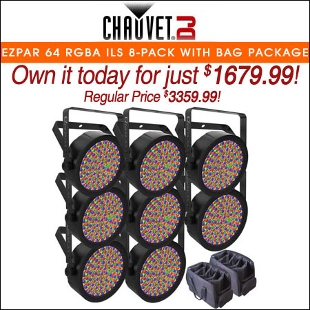 Chauvet DJ EZPar 64 RGBA ILS 8-Pack with Bag Package