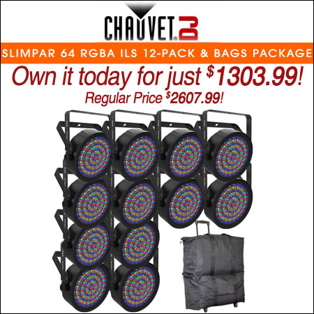 Chauvet DJ SlimPAR 64 RGBA ILS 12-Pack with Bags Package