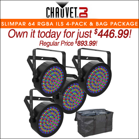 Chauvet DJ SlimPAR 64 RGBA ILS 4-Pack with Bag Package