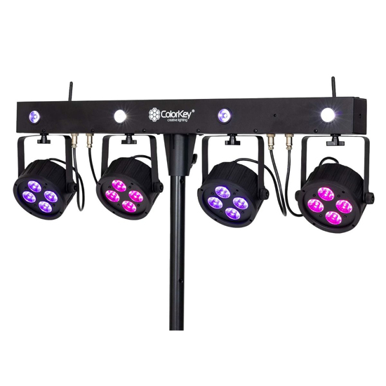 (2) ColorKey CKU-3060 PartyBar Mobile 150 with Stands, Carrying Cases & Transport Bag Package