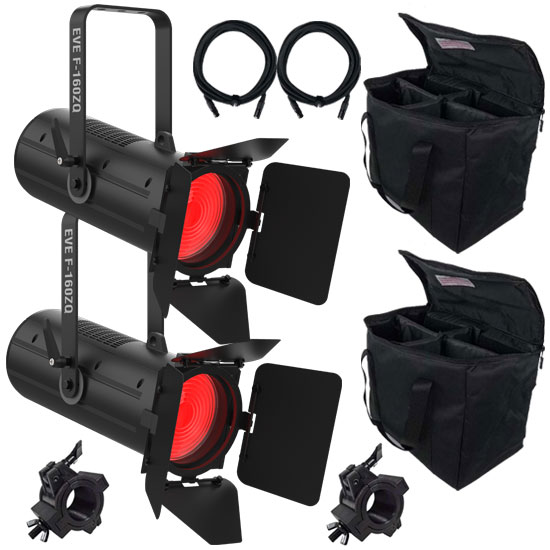 Chauvet DJ EVE F-160ZQ 2-Pack with Bags Package