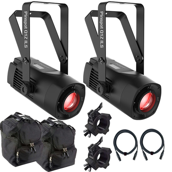 Chauvet DJ Pinspot Q1Z ILS 2-Pack with Cases Package