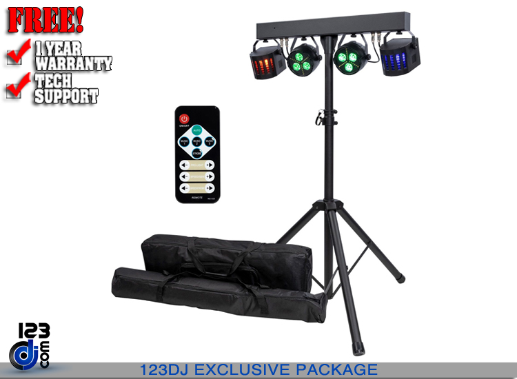 ColorKey CKU-3020 PartyBar GO Compact All-In-One Battery Powered Lighting Package 