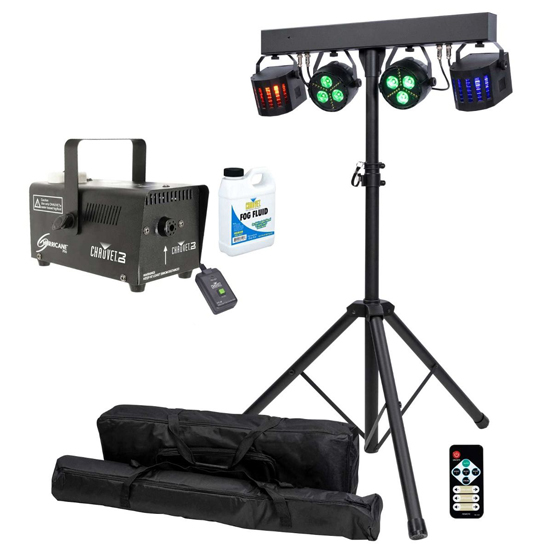 ColorKey CKU-3020 PartyBar GO Compact with Chauvet DJ Hurricane 700 Fog Machine Package