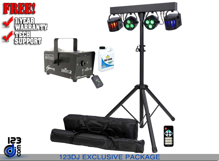 ColorKey CKU-3020 PartyBar GO Compact with Chauvet DJ Hurricane 700 Fog Machine Package 