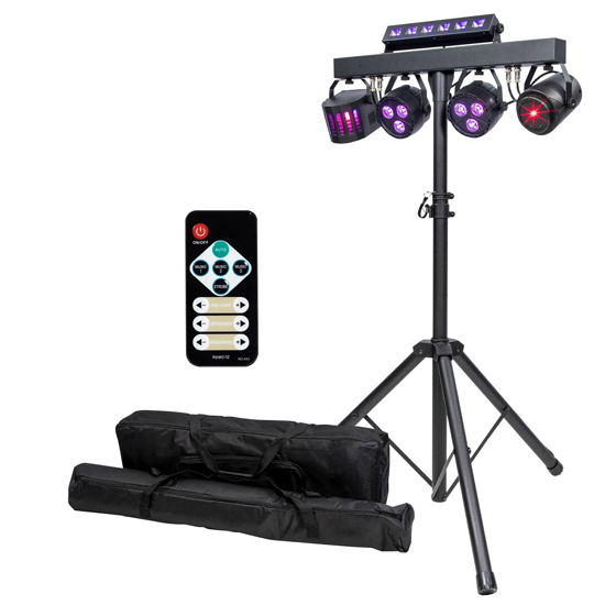 (2) ColorKey CKU-3030 PartyBar FX Compact Lighting with Chauvet DJ Hurricane 700 Fog Machine Package