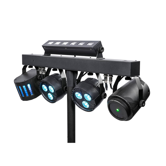 (2) ColorKey CKU-3030 PartyBar FX Compact Lighting with Chauvet DJ Hurricane 700 Fog Machine Package