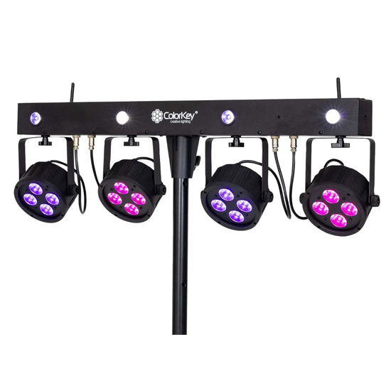 ColorKey CKU-3060 PartyBar Mobile 150 with Footswitch Controller & Fog Machine Package