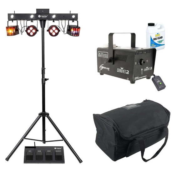 ColorKey CKU-3070 PartyBar Mobile 250 with Footswitch Controller & Fog Machine Package