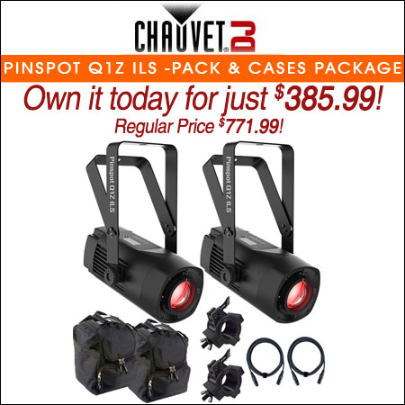 Chauvet DJ Pinspot Q1Z ILS 2-Pack with Cases Package