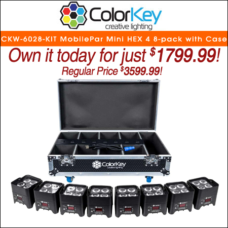 ColorKey CKW-6028-KIT MobilePar Mini HEX 4 8-pack with Charging Case