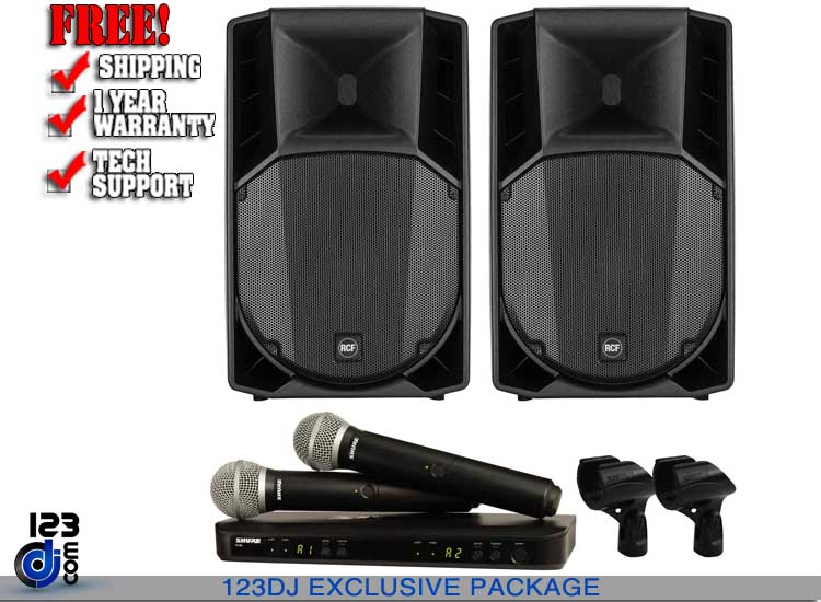 (2) RCF ART 715-A MK4 with Dual Channel Wireless Microphone Package