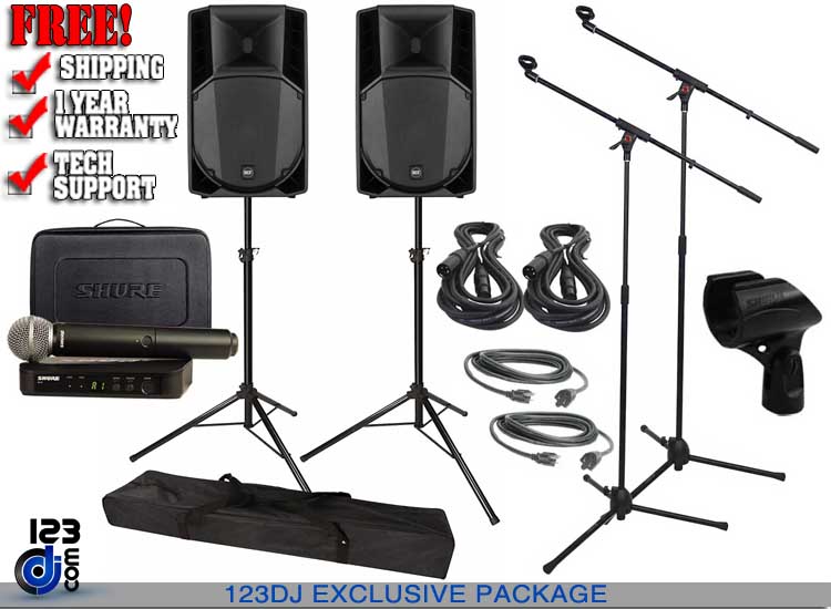 (2) RCF ART 735-A MK4 with Vocal Microphones & Stands Package